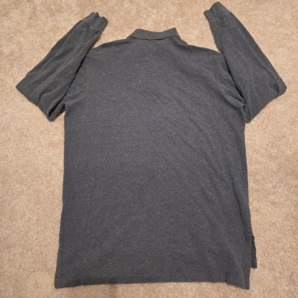 Polo Ralph Lauren Polo Shirt Mens Large Gray Long Sleeve Classic Fit Pony Logo